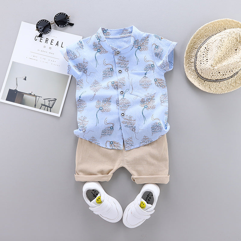 Children's clothing summer new children's clothing summer clothing boys baby infant children's suit short-sleeved suit two-piece trendy set