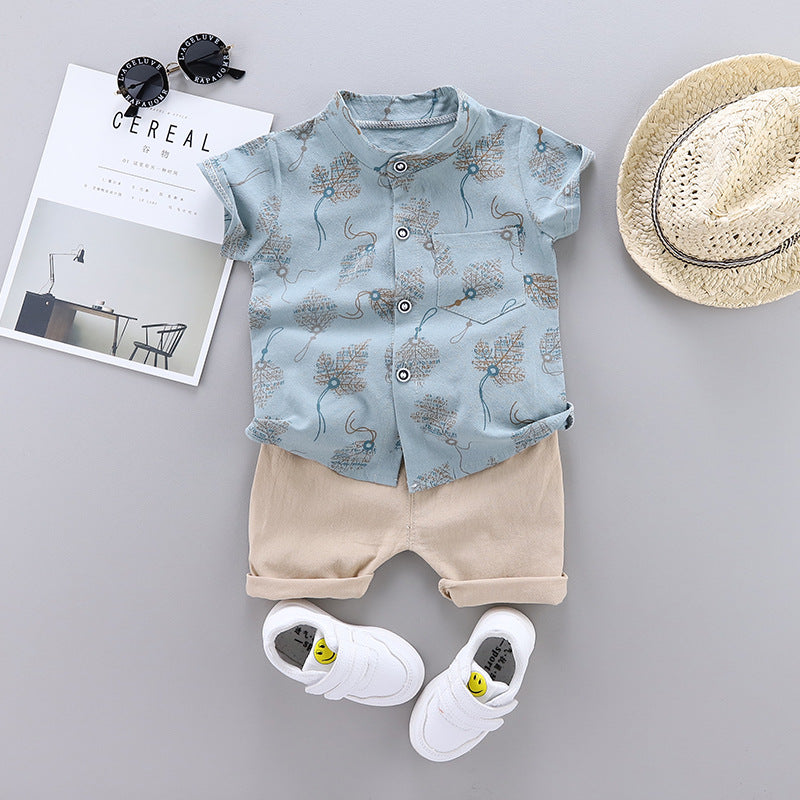 Children's clothing summer new children's clothing summer clothing boys baby infant children's suit short-sleeved suit two-piece trendy set