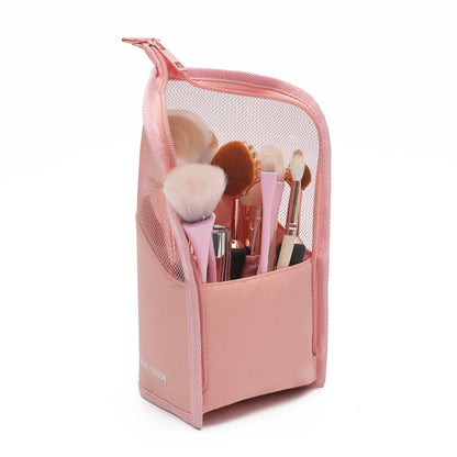 A Handheld Portable Makeup Bag Waterproof Visual Makeup Product Storage Bag Multi functional Large Capacity Simple Eyebrow Pen Bag