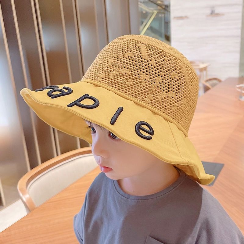 P children&#039;s summer sun hat boy net fisherman&#039;s hat Korean version of ins girl personality Joker basin hat sun hat tide.