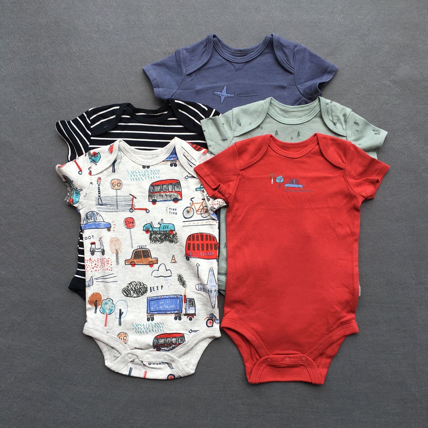 Foreign trade baby onesies, male and female baby short-sleeved bag fart clothes, newborns, Ha clothes, thin crawling clothes, summer 5 pieces