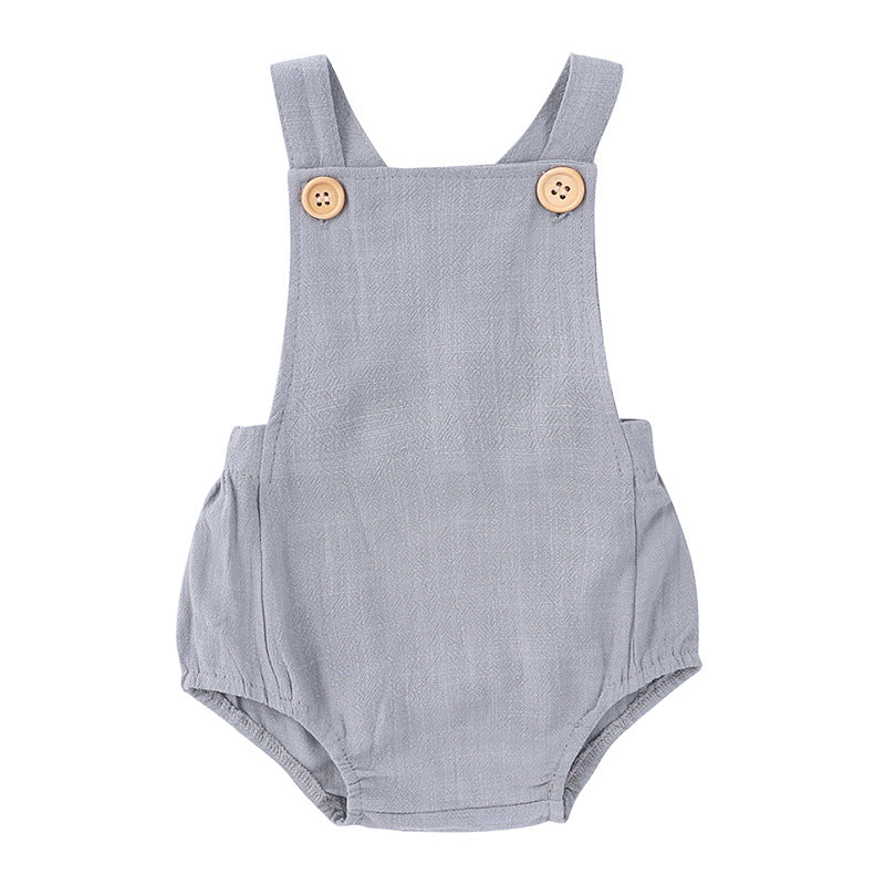 Summer suspenders, new clothes, cotton and linen suspenders, triangle climbing baby jumpsuit 0.1kg