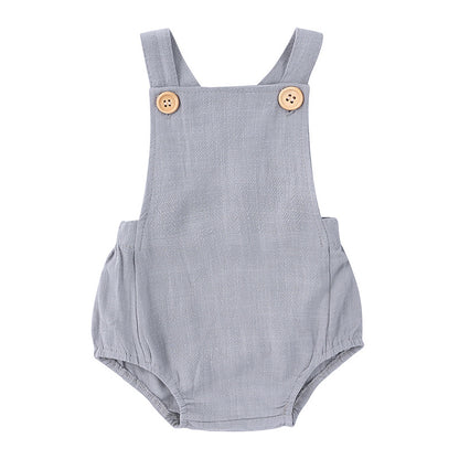 Summer suspenders, new clothes, cotton and linen suspenders, triangle climbing baby jumpsuit 0.1kg