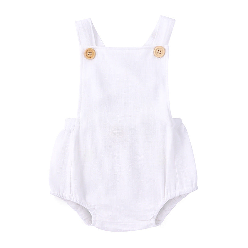 Summer suspenders, new clothes, cotton and linen suspenders, triangle climbing baby jumpsuit 0.1kg