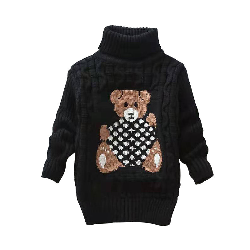 A turtleneck one piece hair [Jin Yong] children's sweater knitted wool bottoming shirt cartoon boys and girls clothing small