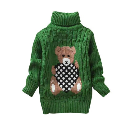 A turtleneck one piece hair [Jin Yong] children's sweater knitted wool bottoming shirt cartoon boys and girls clothing small