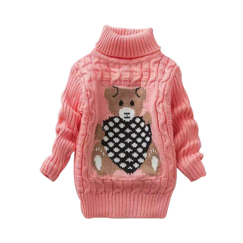 A turtleneck one piece hair [Jin Yong] children's sweater knitted wool bottoming shirt cartoon boys and girls clothing small