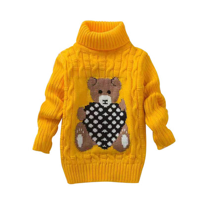 A turtleneck one piece hair [Jin Yong] children's sweater knitted wool bottoming shirt cartoon boys and girls clothing small