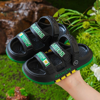 P Boys Summer New EVA Sandals Comfortable Home Anti slip Middle and Small Children Soft Sole Beach Two Wear Boys' Sandals and Slippers