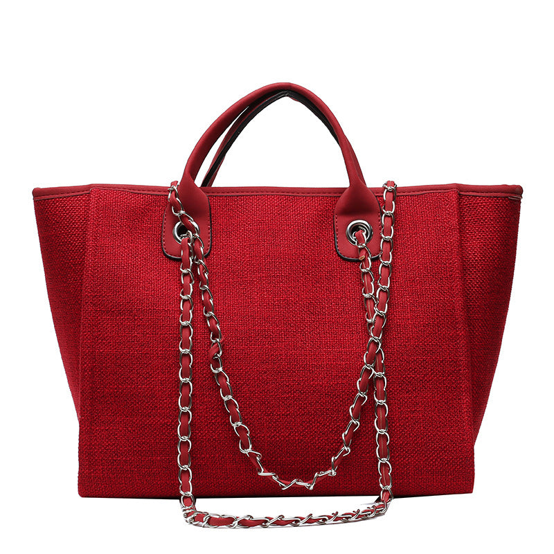 Bolso de mano para mujer, de gran capacidad, portátil, con cadena cruzada, 0,8 kg 