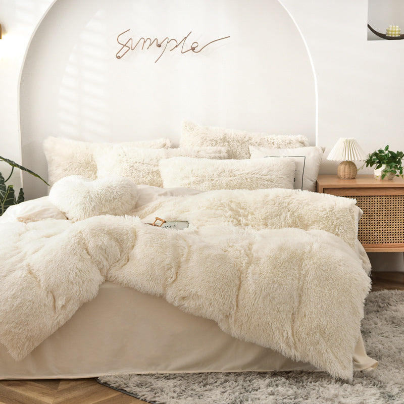 A water mink four-piece set plush crystal plush quilt cover Amazon cross-border foreign trade three or four-piece set manufacturer wholesale