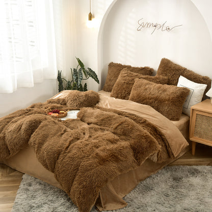 A water mink four-piece set plush crystal plush quilt cover Amazon cross-border foreign trade three or four-piece set manufacturer wholesale