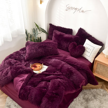 A water mink four-piece set plush crystal plush quilt cover Amazon cross-border foreign trade three or four-piece set manufacturer wholesale