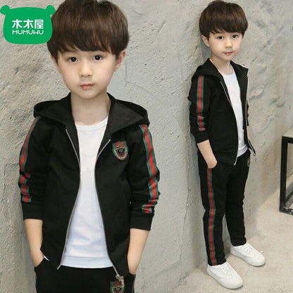 P boys spring and autumn suit new middle-aged and older boys foreign style explosion sports autumn two-piece suit