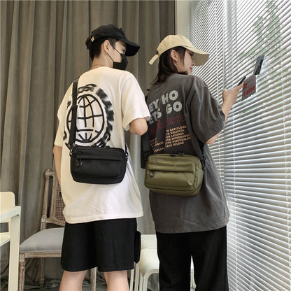 A men's bag high-end casual shoulder messenger bag women's large-capacity ins Japanese simple Harajuku small satchel