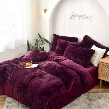 A water mink four-piece set plush crystal plush quilt cover Amazon cross-border foreign trade three or four-piece set manufacturer wholesale