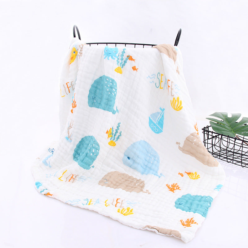 A 30 * 30 six-layer gauze square towel newborn baby towel face towel cotton yarn children's towel gauze saliva towel MOQ: 100PIECE