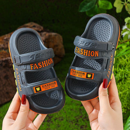 P Boys Summer New EVA Sandals Comfortable Home Anti slip Middle and Small Children Soft Sole Beach Two Wear Boys' Sandals and Slippers