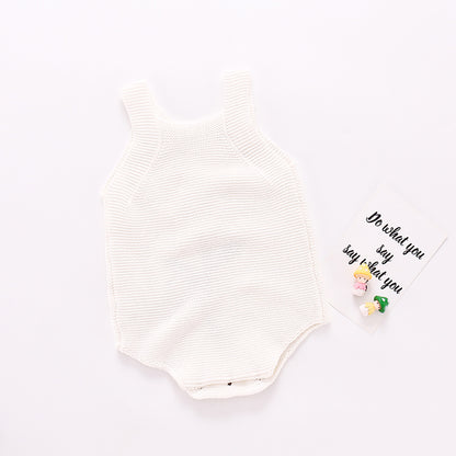 2020ins Autumn Girls Baby and Children Sunflower Backband Sweatshirt Knitted One Piece Bag Fart Triangle Climbing Clothes 0.3kg