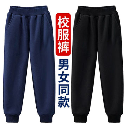 P children's school uniform pants navy blue spring and autumn boys and girls sweatpants royal blue campus school pants primary school junior high school