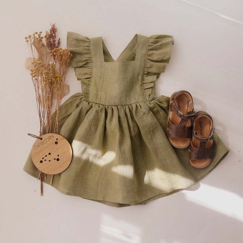 A girl baby strap skirt girl dress cotton and linen skirt baby cross-border baby baby cloth ins explosions