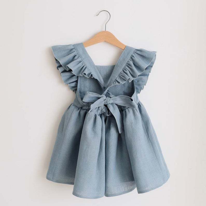 A girl baby strap skirt girl dress cotton and linen skirt baby cross-border baby baby cloth ins explosions