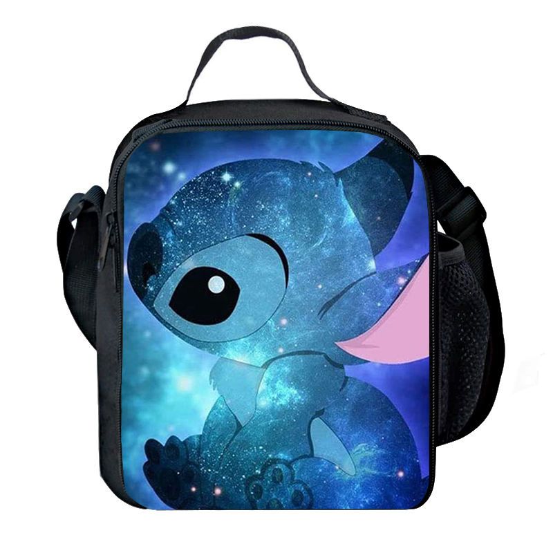 P Stitch Lunch Bag Cute Cartoon Print Customizable Bento Bag Portable Children's and Elementary School Students Handheld Insulation Bag