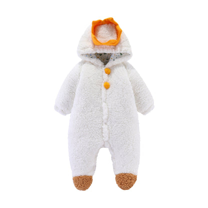 A baby onesie winter foot warm baby clothes go out clothes newborn clothes autumn and winter clothes thickened cotton clothes