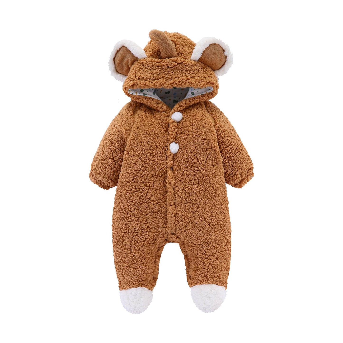 A baby onesie winter foot warm baby clothes go out clothes newborn clothes autumn and winter clothes thickened cotton clothes