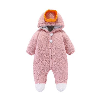 A baby onesie winter foot warm baby clothes go out clothes newborn clothes autumn and winter clothes thickened cotton clothes