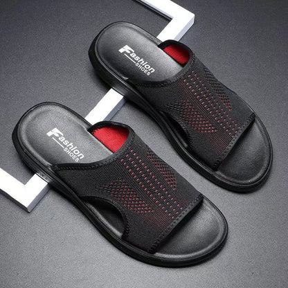 A slipper male tide summer 2024 new wear non-slip woven sandals outdoor online celebrity male drag summer sandals.