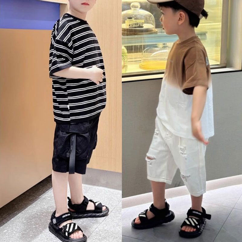 P Children's Sports Sandals 2024 Summer New Boys, Middle and Big Boys Beach Shoes, Girls' Anti slip Soft Sole Summer Shoes