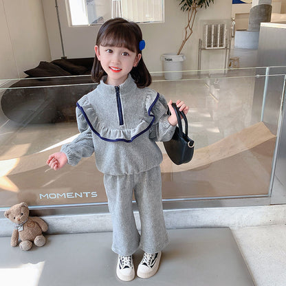 Children&#039;s Spring Suit New Women&#039;s Children&#039;s Wear Fashion Small Fragrance Two-piece Baby Spring and Autumn Clothes Tide