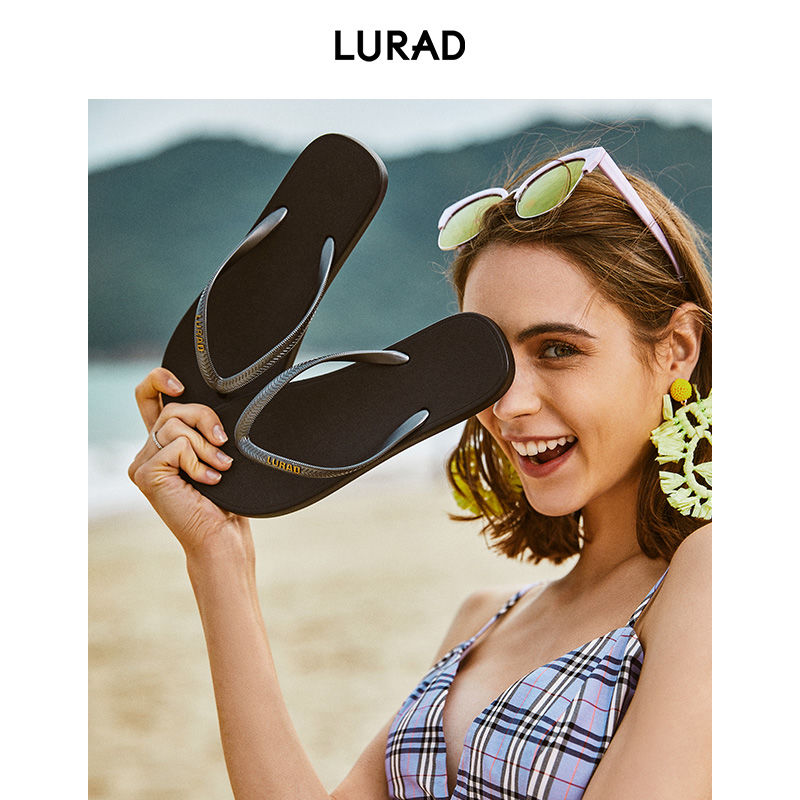 P Luladi Chanclas de verano para mujer, minimalistas, de tacón plano, antideslizantes, con clip, sandalias de playa para usar al aire libre en la playa, zapatillas con clip, versión coreana 