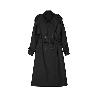 P trench coat women's new high-end small light and textured British style medium and long Van Luo explosion