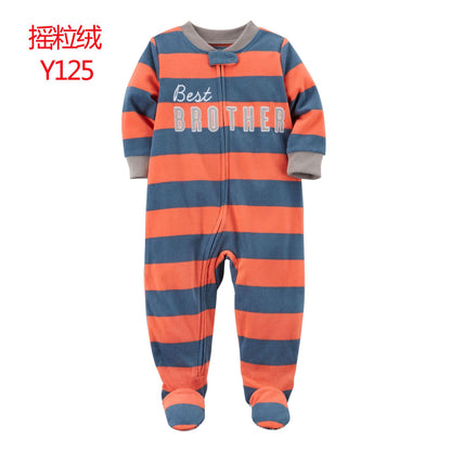 A manufacturer fleece foot climbing clothes long-sleeved onesies baby going out clothes baby Romper pajamas