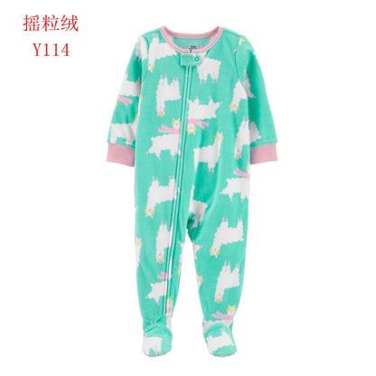 A manufacturer fleece foot climbing clothes long-sleeved onesies baby going out clothes baby Romper pajamas