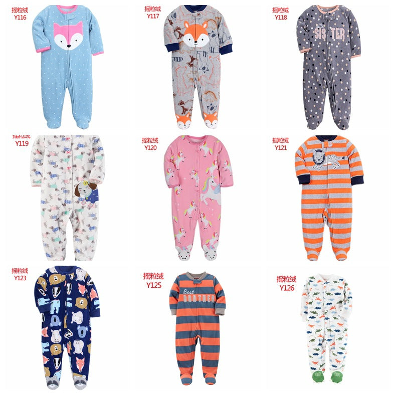 A manufacturer fleece foot climbing clothes long-sleeved onesies baby going out clothes baby Romper pajamas