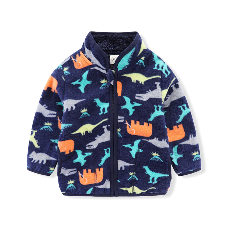 A 20 factory direct sales children's clothing, spring and autumn girls' fleece boys' thick coat sweater 2-8 years old wholesale manufacturers