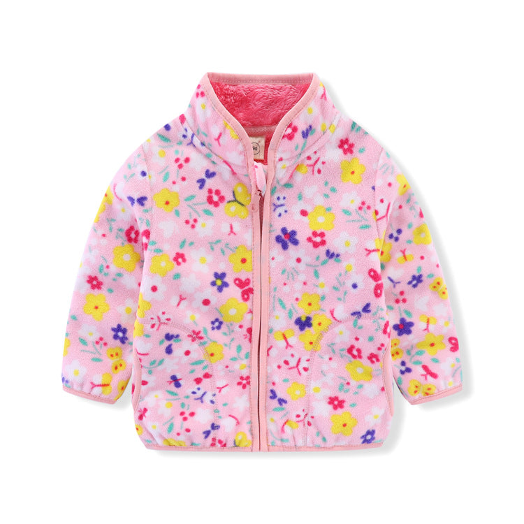 A 20 factory direct sales children's clothing, spring and autumn girls' fleece boys' thick coat sweater 2-8 years old wholesale manufacturers