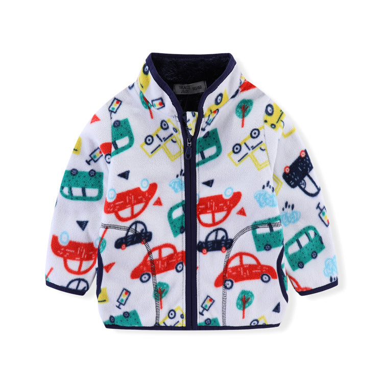 A 20 factory direct sales children's clothing, spring and autumn girls' fleece boys' thick coat sweater 2-8 years old wholesale manufacturers