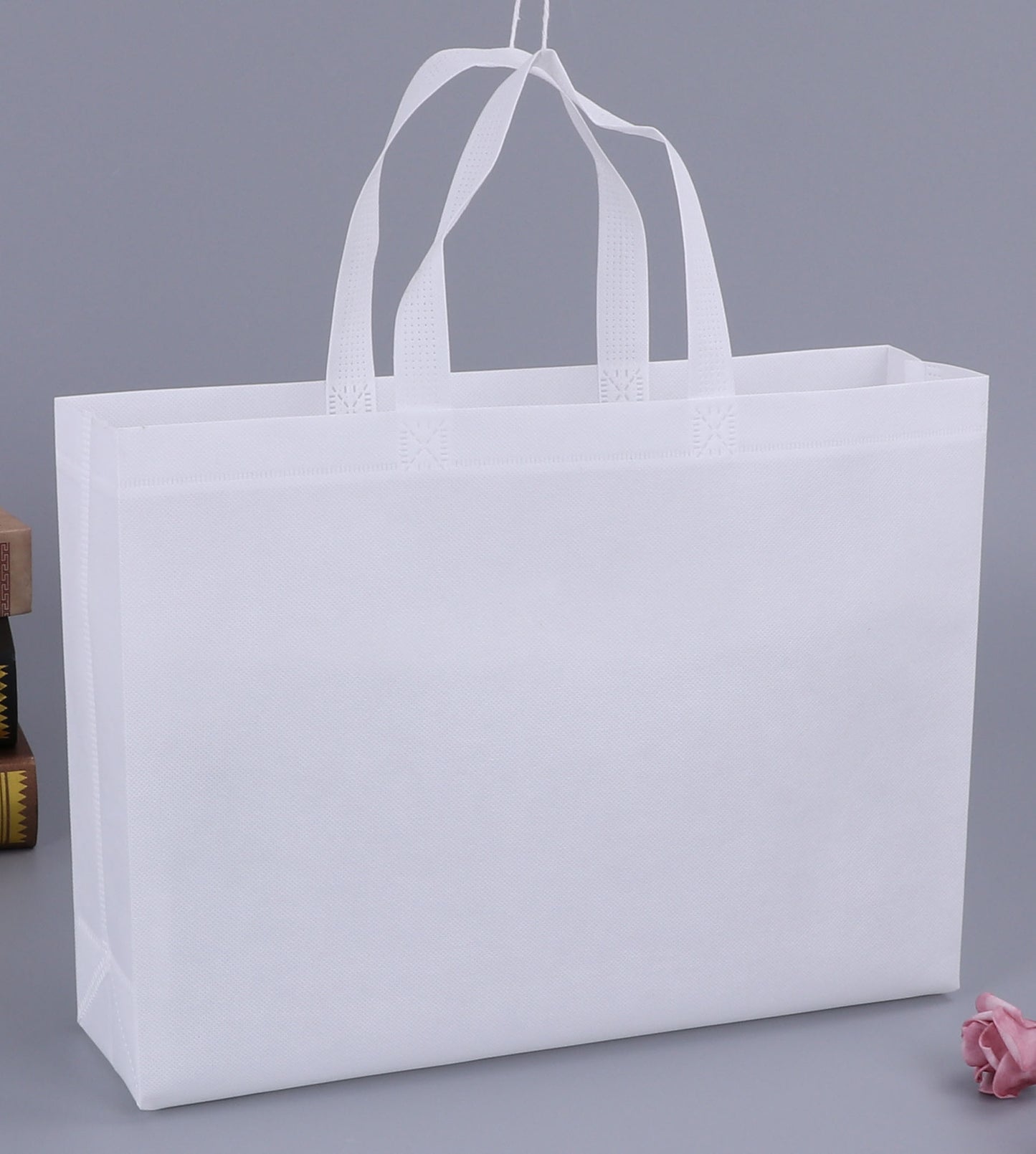 Bolsa no tejida personalizada en blanco, engrosada, para llevar, para empaquetar, para comprar zapatos, venta al por mayor, MOQ: 200 PIEZAS 