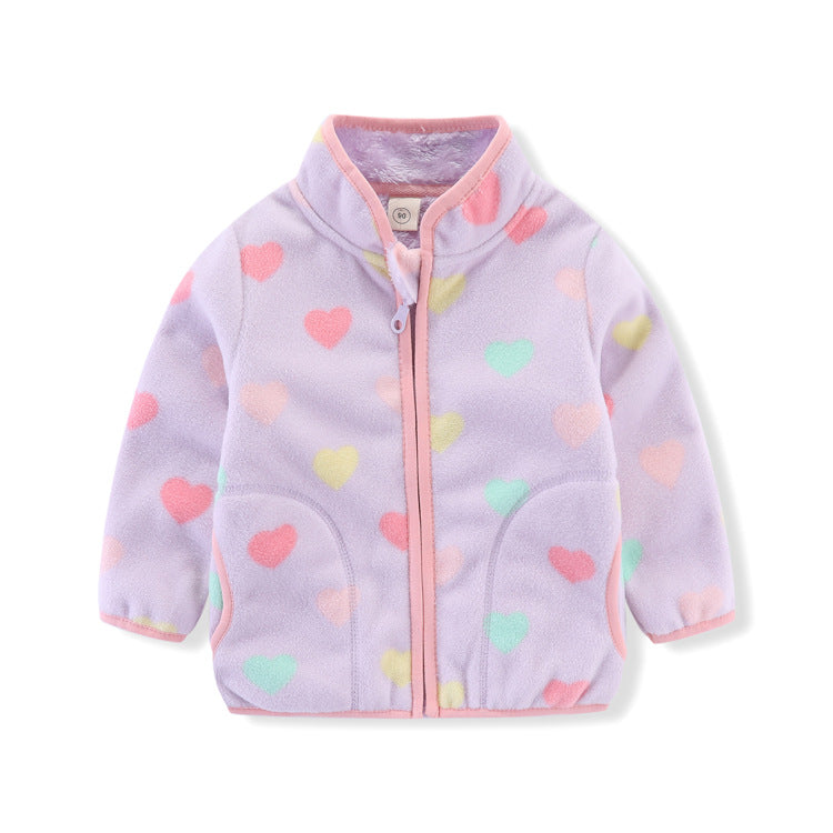 A 20 factory direct sales children's clothing, spring and autumn girls' fleece boys' thick coat sweater 2-8 years old wholesale manufacturers