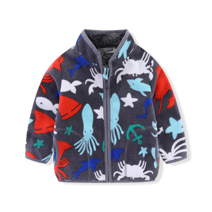 A 20 factory direct sales children's clothing, spring and autumn girls' fleece boys' thick coat sweater 2-8 years old wholesale manufacturers