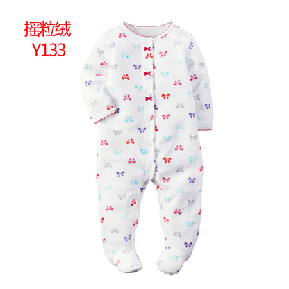 A manufacturer fleece foot climbing clothes long-sleeved onesies baby going out clothes baby Romper pajamas