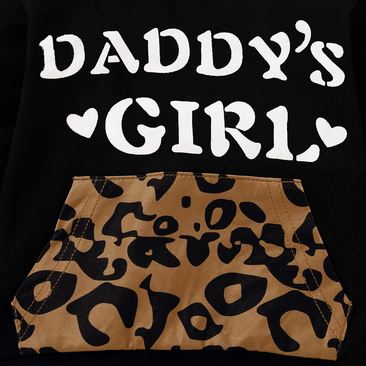 Girls fall/winter 2020 new European and American letter printed hooded jacket+leopard print trousers set of three 0.15kg