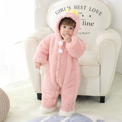 A baby onesie winter foot warm baby clothes go out clothes newborn clothes autumn and winter clothes thickened cotton clothes