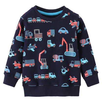 A European and American style children's clothing autumn and winter cotton long-sleeved boys' sweater top, children's long-sleeved terry sweater children's clothing