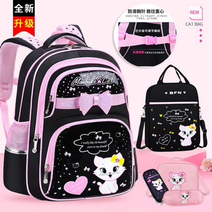 A Korean version backpack for elementary school students, grades 1-3, 4, and 6. 5. Children's backpack, cute girls aged 6-12, backpack