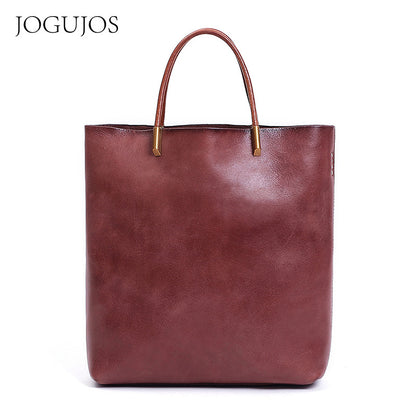 Retro Genuine Leather Handbag Fashion Travel Bag